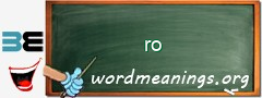 WordMeaning blackboard for ro